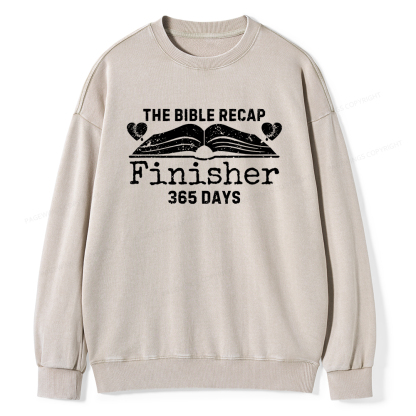 Pagewings  The Bible Recap Finisher 365 Days Unisex Washed Sweatshirt