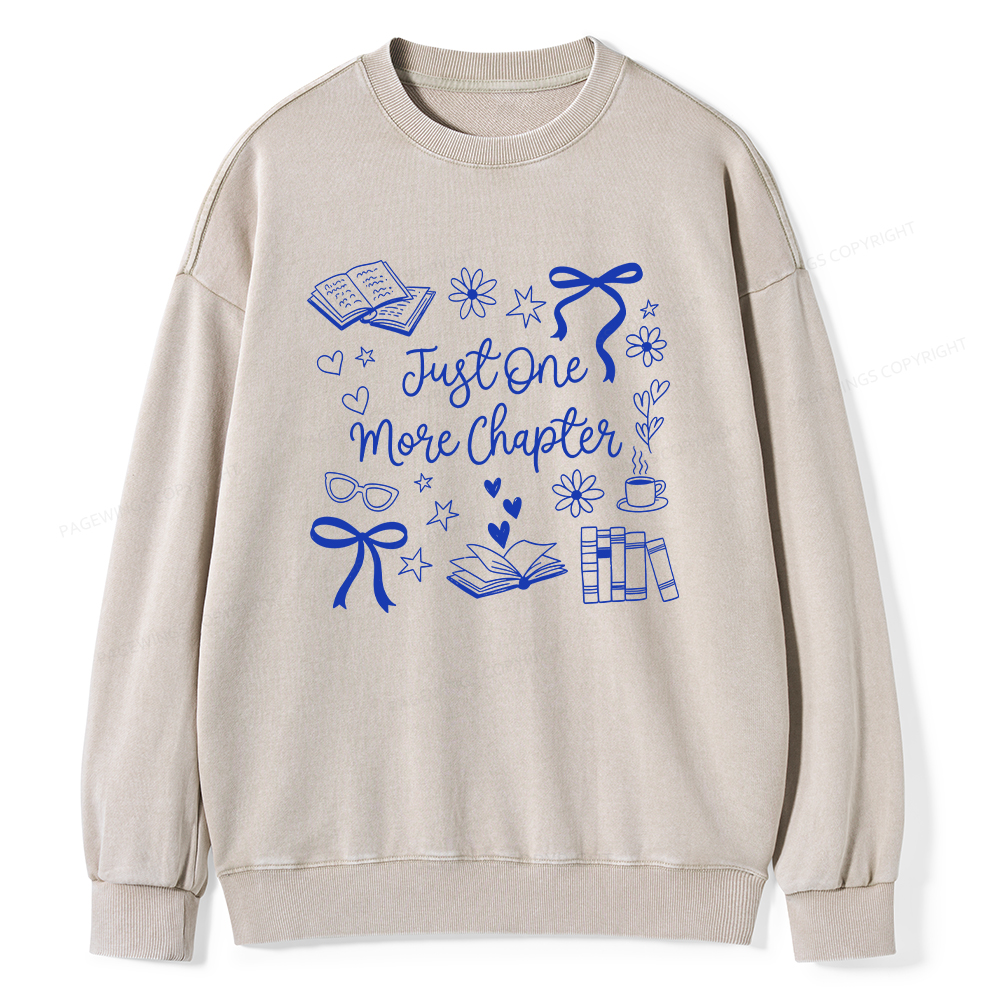 Pagewings Just one More Chapter Unisex Washed Sweatshirt