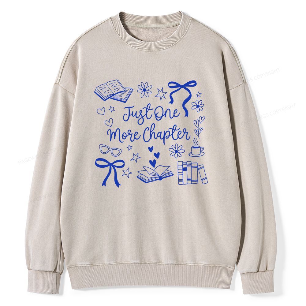 Pagewings Just one More Chapter Unisex Washed Sweatshirt