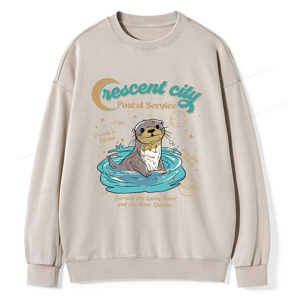 Pagewings Crescent City Postal Service Unisex Washed Sweatshirt