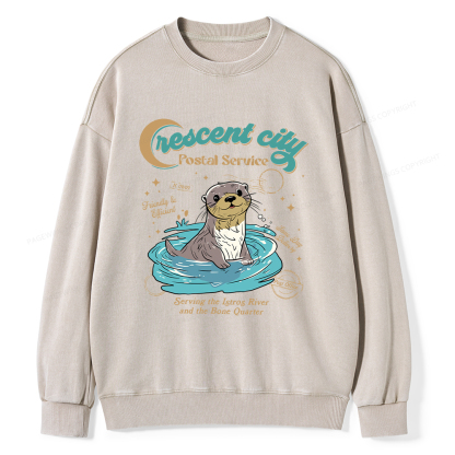 Pagewings Crescent City Postal Service Unisex Washed Sweatshirt