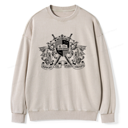 Pagewings Support The Public Library Unisex Washed Sweatshirt