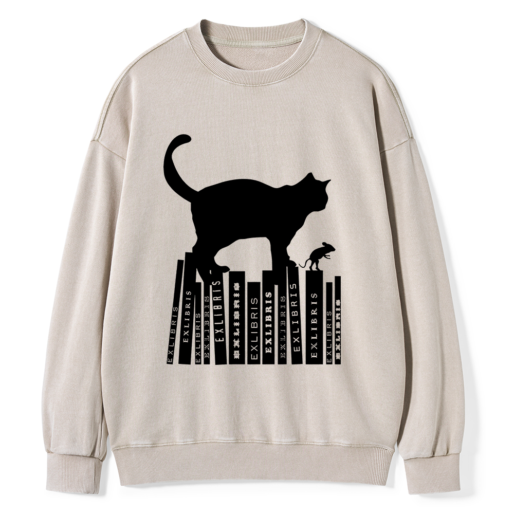 Pagewings Bookplate Creative T-shirt Unisex Washed Sweatshirt