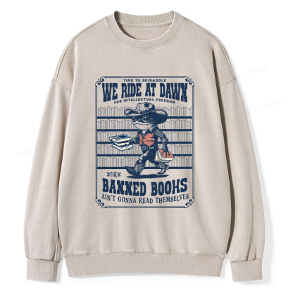 Pagewings The Banned Books Ain't Gonna Read Themselves Unisex Washed Sweatshirt