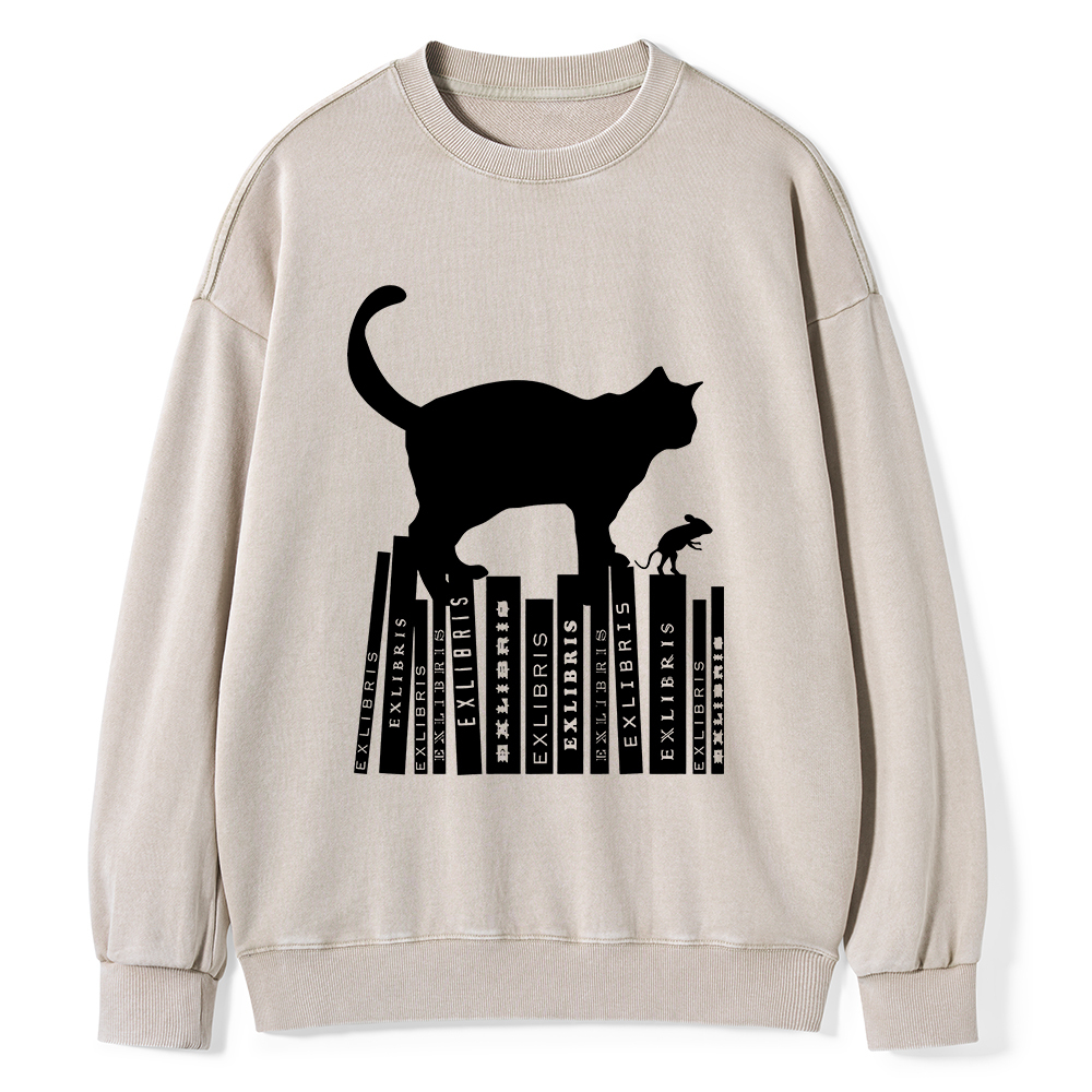 Pagewings Bookplate Creative T-shirt Unisex Washed Sweatshirt