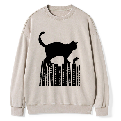 Pagewings Bookplate Creative T-shirt Unisex Washed Sweatshirt