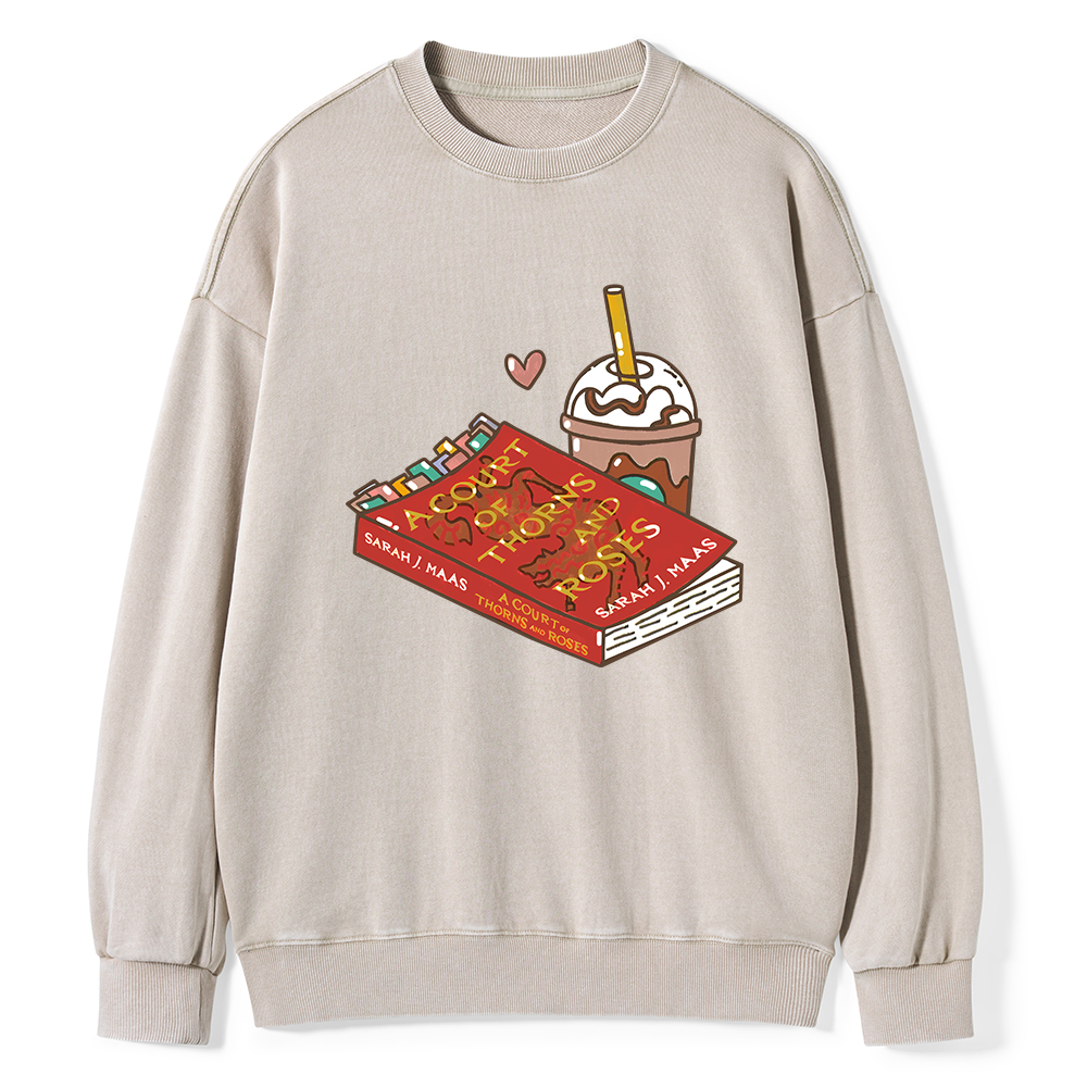 Pagewings A Court of Thorns and Roses Bookish  Unisex Washed Sweatshirt