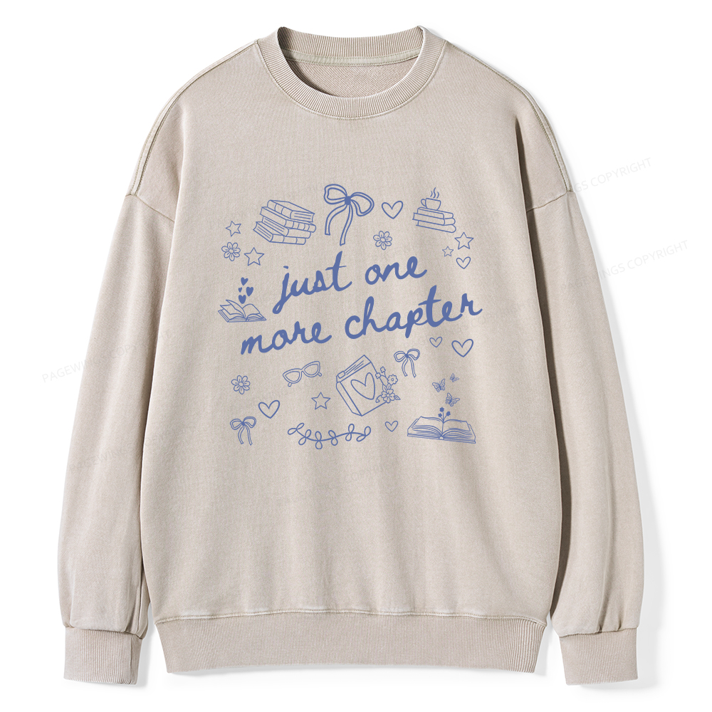 Pagewings Just One More Chapter Unisex Washed Sweatshirt