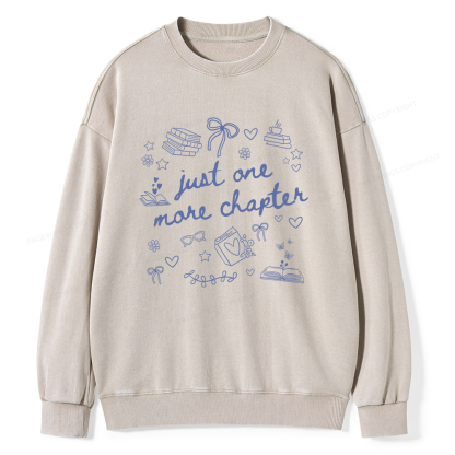 Pagewings Just One More Chapter Unisex Washed Sweatshirt