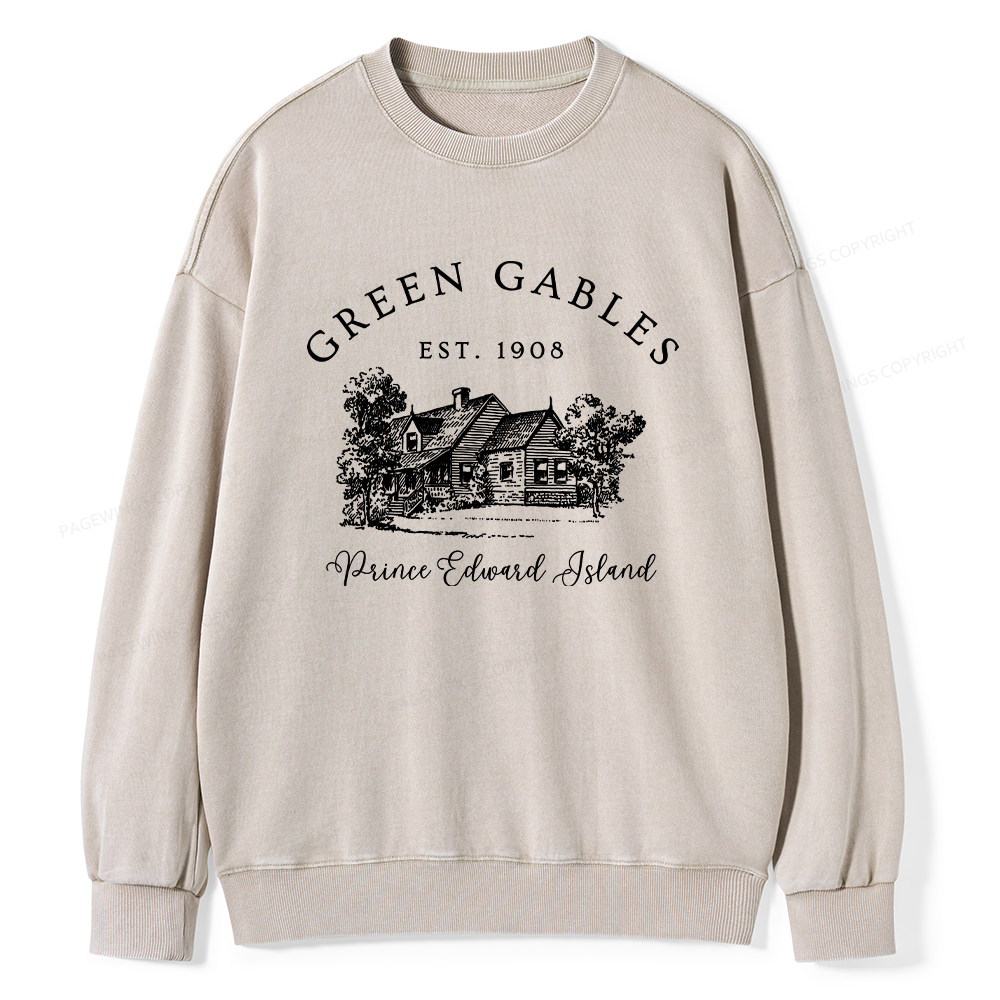 Pagewings Green Gables EST 1908 Unisex Washed Sweatshirt