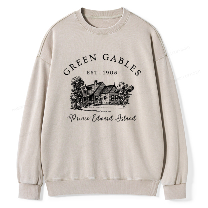 Pagewings Green Gables EST 1908 Unisex Washed Sweatshirt