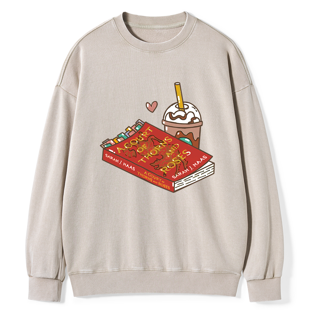 Pagewings A Court of Thorns and Roses Bookish  Unisex Washed Sweatshirt