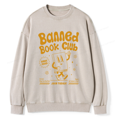 Pagewings Banned Book Club Unisex Washed Sweatshirt
