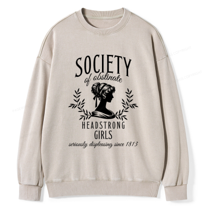 Pagewings Society Of Obstinate Headstrong Girls Unisex Washed Sweatshirt
