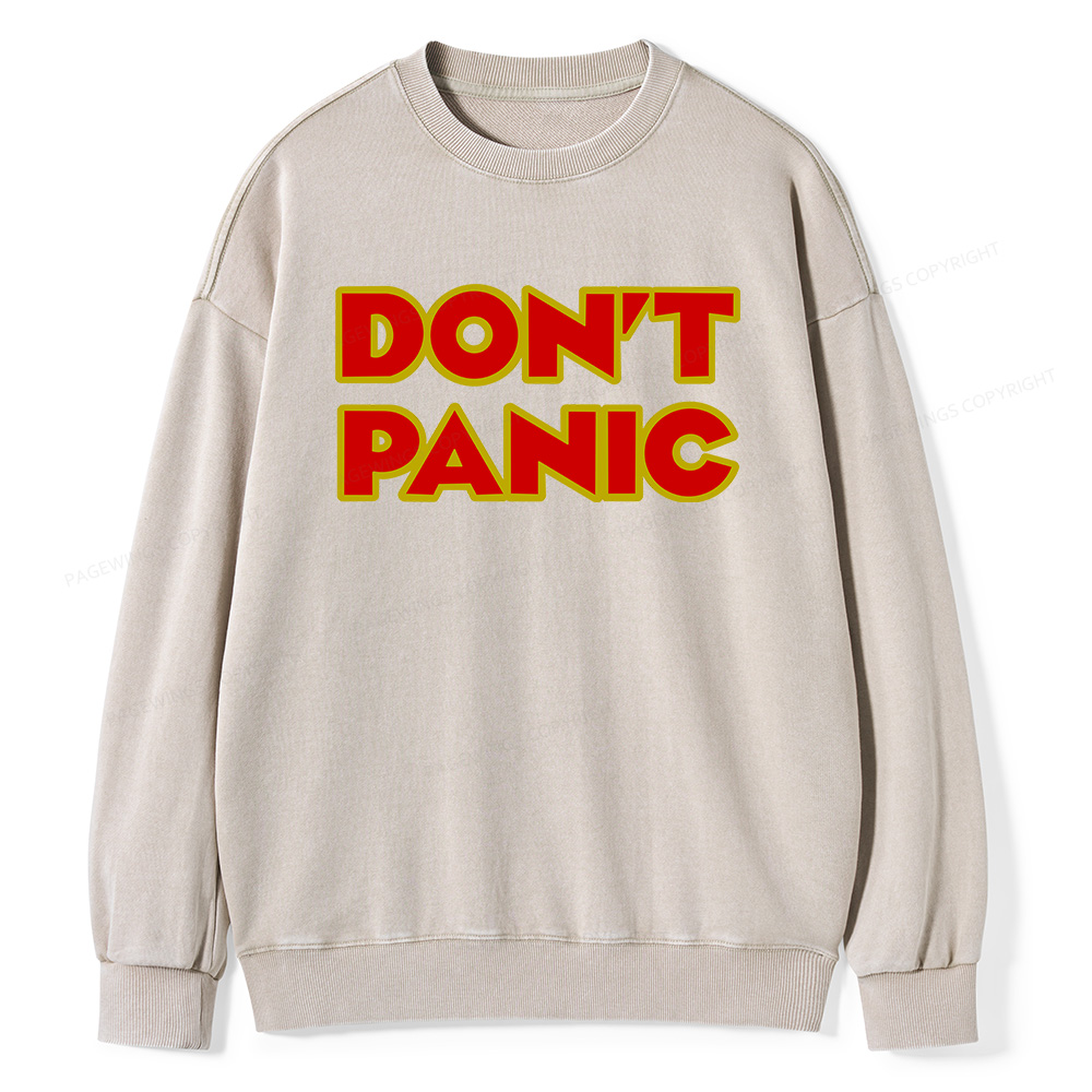 Pagewings Don't Panic Unisex Washed Sweatshirt