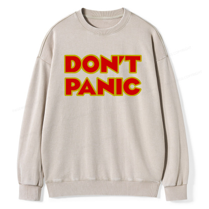 Pagewings Don't Panic Unisex Washed Sweatshirt