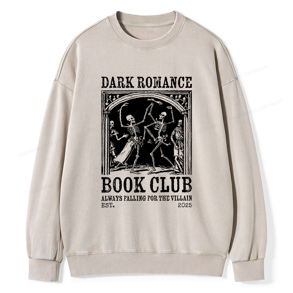 Pagewings Dark Romance Book Club Unisex Washed Sweatshirt