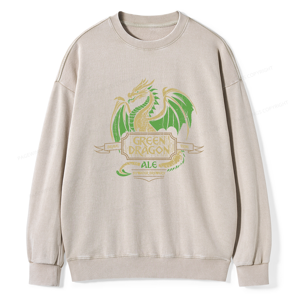 Pagewings Green Dragon Ale Unisex Washed Sweatshirt