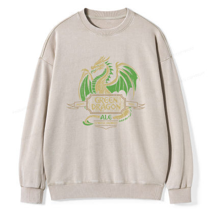 Pagewings Green Dragon Ale Unisex Washed Sweatshirt