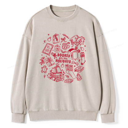 Pagewings Booked For The Holidays Unisex Washed Sweatshirt