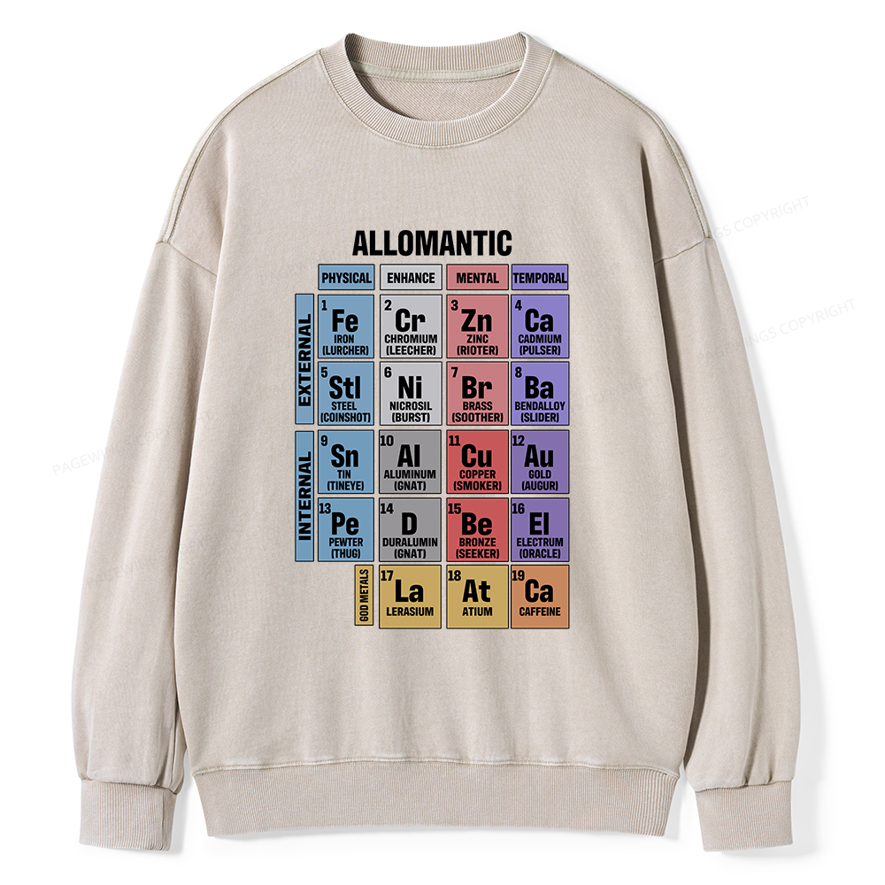 Pagewings Allomantic Unisex Washed Sweatshirt