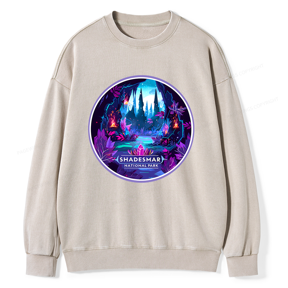Pagewings Shadesmar National Park Unisex Washed Sweatshirt