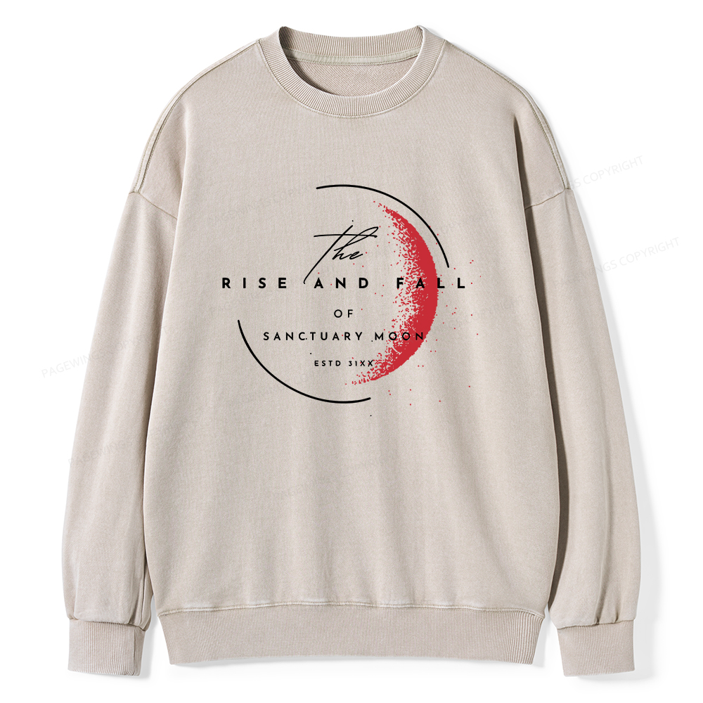 Pagewings The Rise and Fall of Sanctuary Moon Unisex Washed Sweatshirt