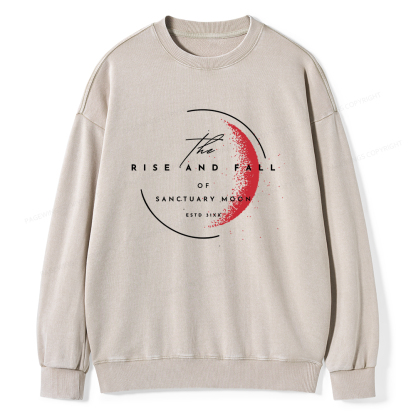 Pagewings The Rise and Fall of Sanctuary Moon Unisex Washed Sweatshirt