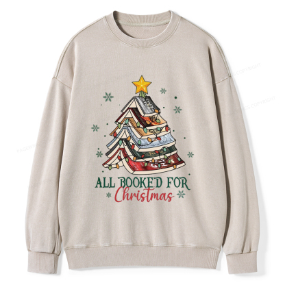 Pagewings Fourth Wing Christmas Tree Unisex Washed Sweatshirt