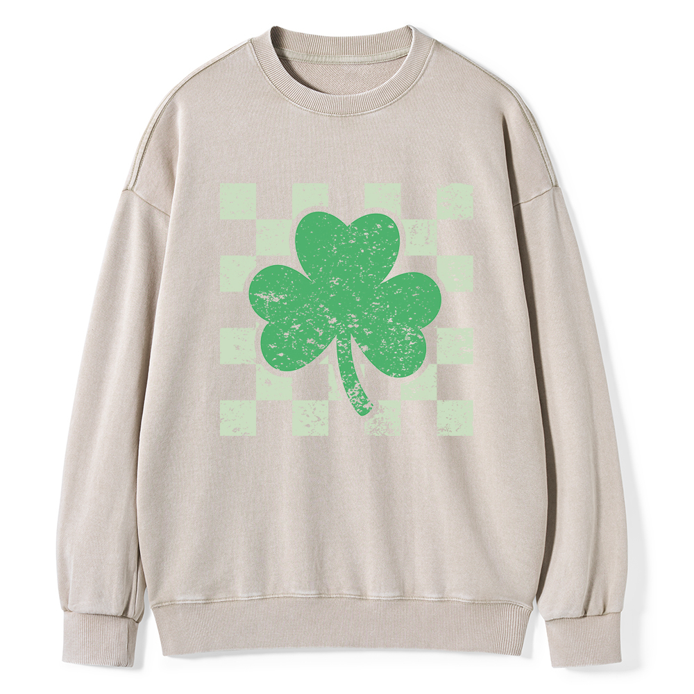 Pagewings St Patrick's Shirt, Shamrock Shirt Unisex Washed Sweatshirt
