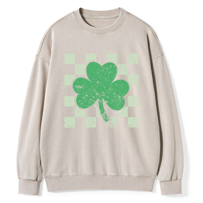 Pagewings St Patrick's Shirt, Shamrock Shirt Unisex Washed Sweatshirt