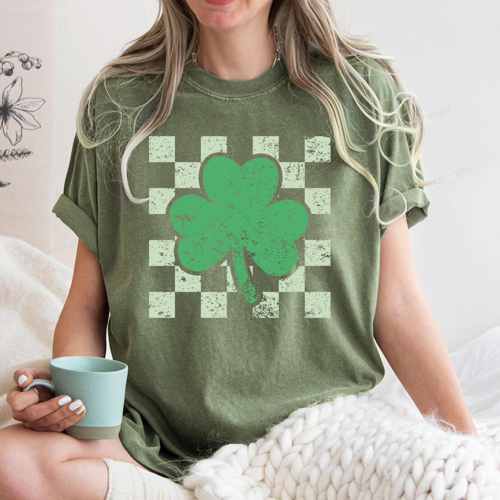 Pagewings St Patrick's Shirt, Shamrock Shirt Unisex Washed T-shirt