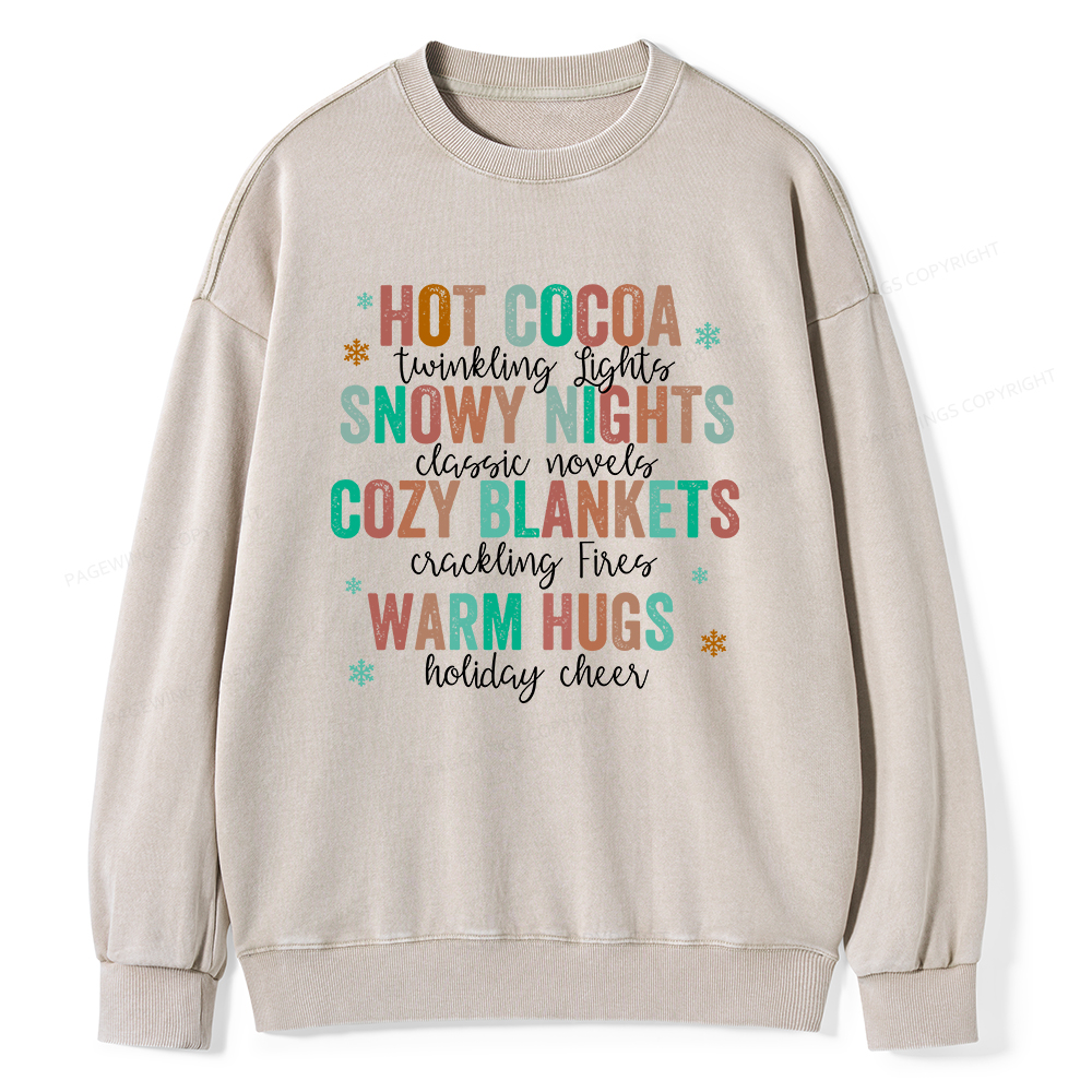 Pagewings Cozy Season Classic Novels Unisex Washed Sweatshirt