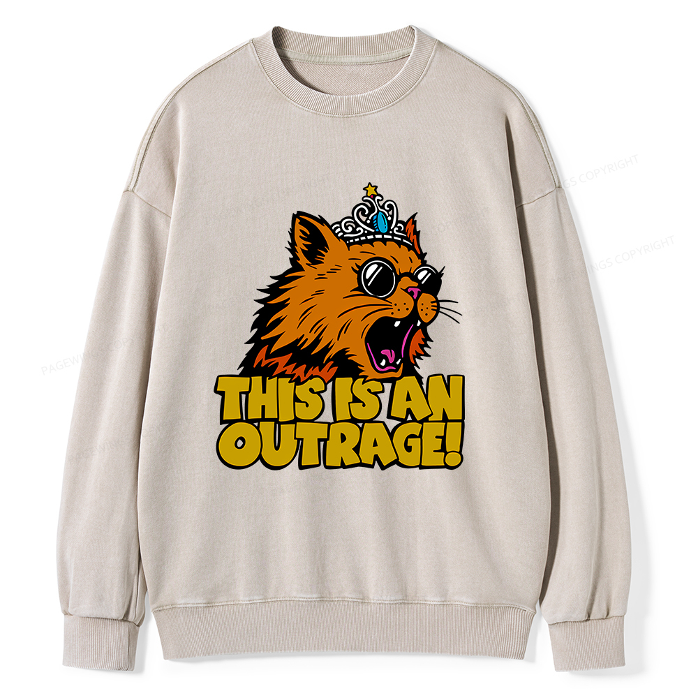 Pagewings This is an Outrage Unisex Washed Sweatshirt