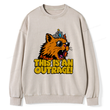 Pagewings This is an Outrage Unisex Washed Sweatshirt
