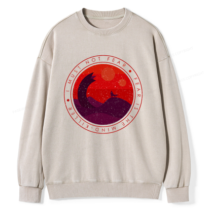 Pagewings I Must Not Fear  Unisex Washed Sweatshirt