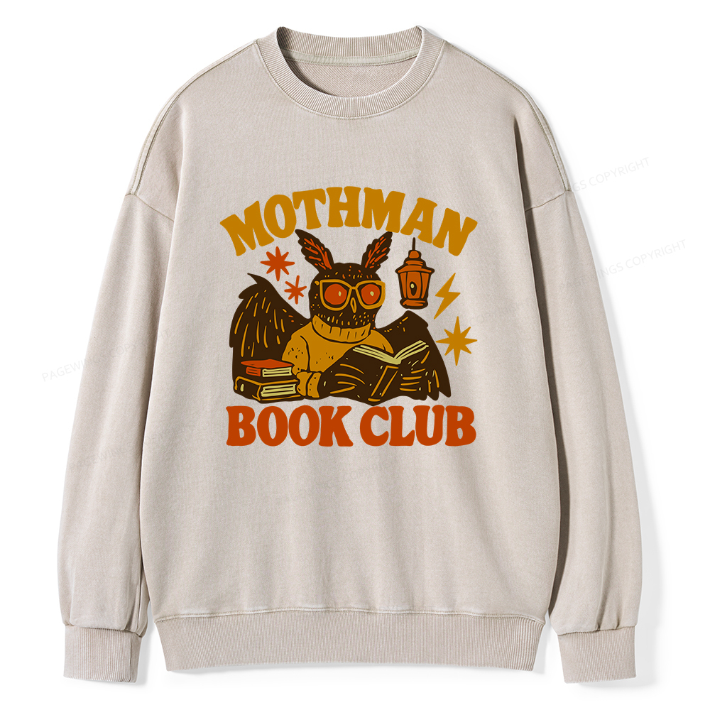 Pagewings Mothman Book Club Unisex Washed Sweatshirt