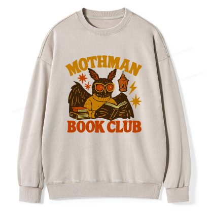 Pagewings Mothman Book Club Unisex Washed Sweatshirt