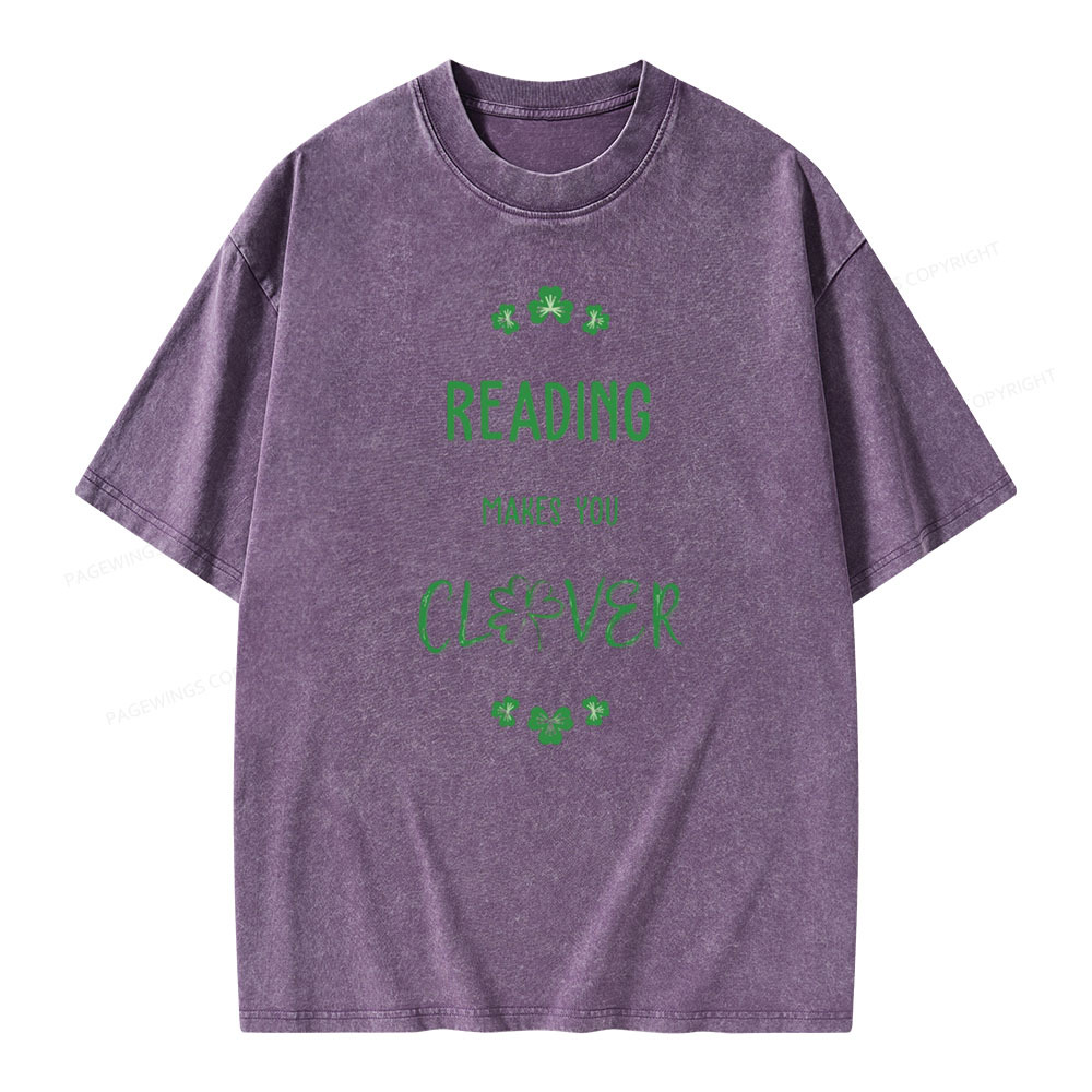 Pagewings Reading makes you clevr Unisex Washed T-shirt