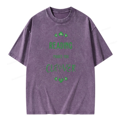 Pagewings Reading makes you clevr Unisex Washed T-shirt