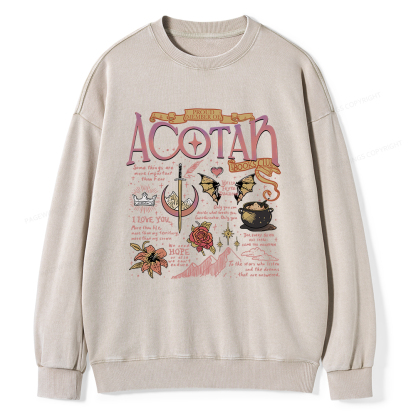 Pagewings Fantasy Book Unisex Washed Sweatshirt