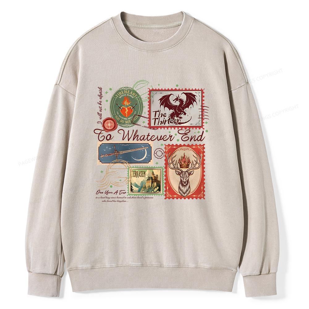 Pagewings Book Lover Stamps Unisex Washed Sweatshirt