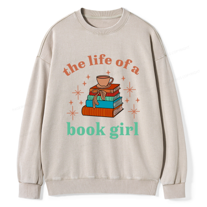 Pagewings The Life of a Book Girl Unisex Washed Sweatshirt