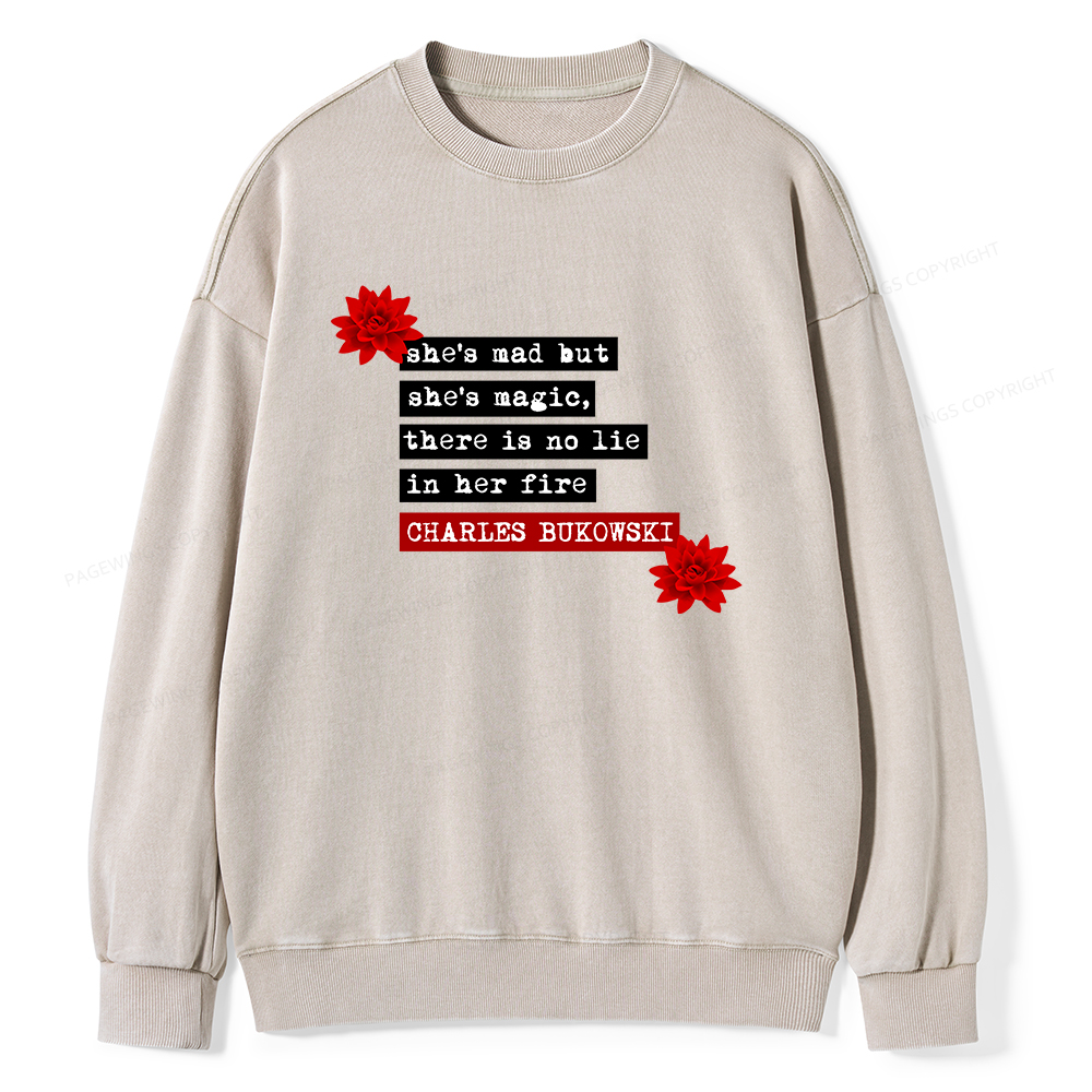 Pagewings She's Mad But Magic Unisex Washed Sweatshirt