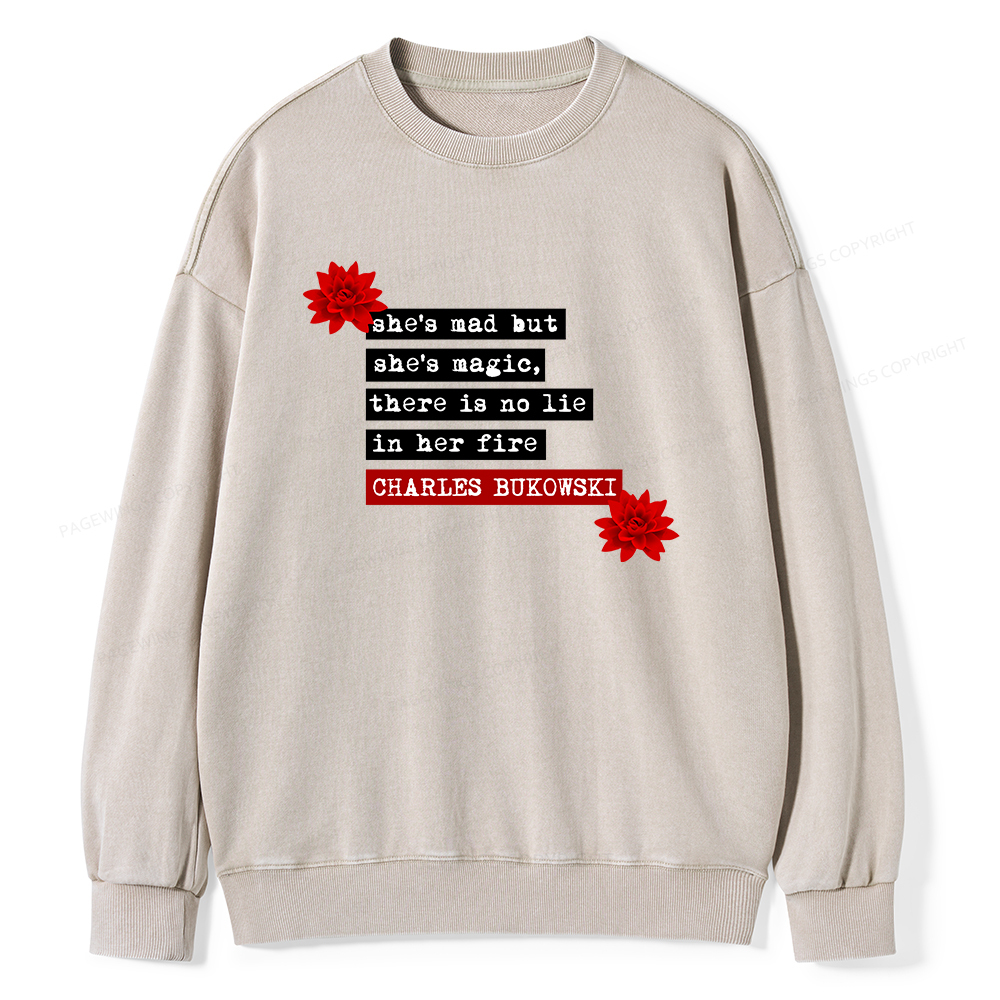 Pagewings She's Mad But Magic Unisex Washed Sweatshirt
