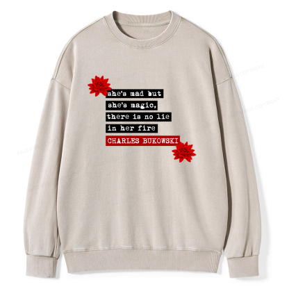 Pagewings She's Mad But Magic Unisex Washed Sweatshirt