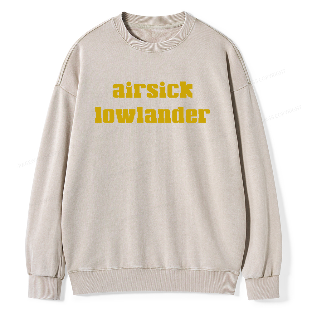 Pagewings Airsick Lowlander Unisex Washed Sweatshirt