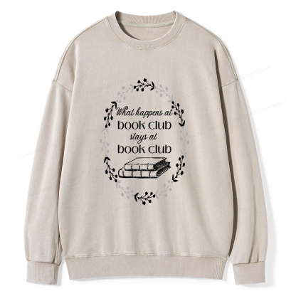 Pagewings What Happens At Book Club Unisex Washed Sweatshirt