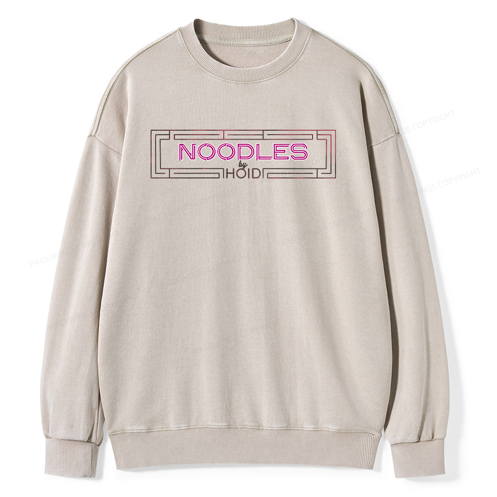 Pagewings Fantasy Book Noodles Unisex Washed Sweatshirt