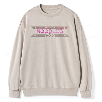 Pagewings Fantasy Book Noodles Unisex Washed Sweatshirt